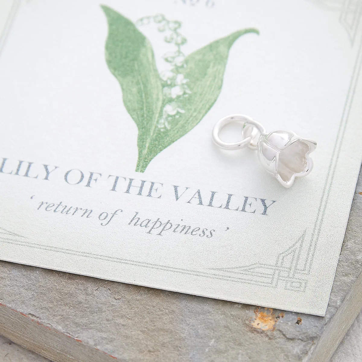 Lily Of The Valley Flower Silver Charm