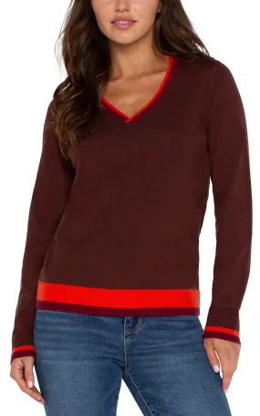 LONG SLEEVE COLORBLOCK SWEATER