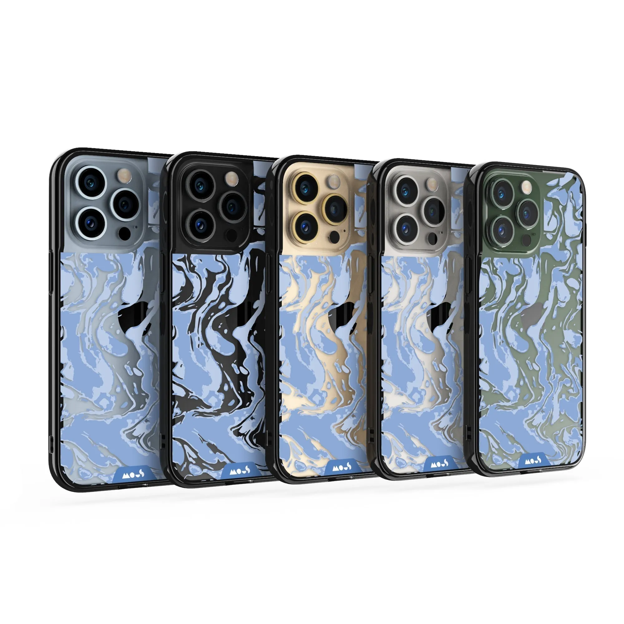 Marbled Sky Blue Printed Phone Case - Clarity