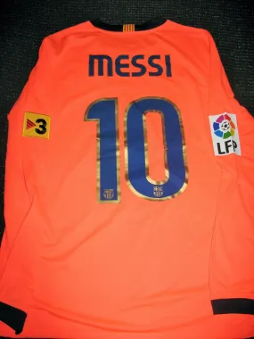 Messi Barcelona PLAYER ISSUE 2009 2010 Away Soccer Jersey Shirt M