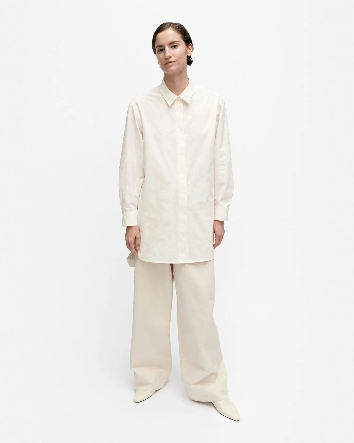 muoto piirto unikko cotton poplin shirt