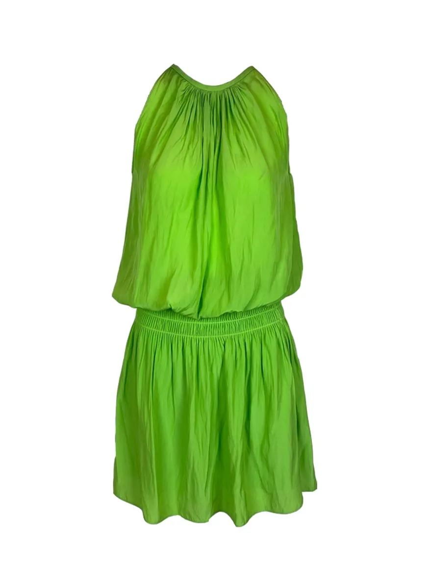 N180060 Elastic Waist Dress *Lime Green