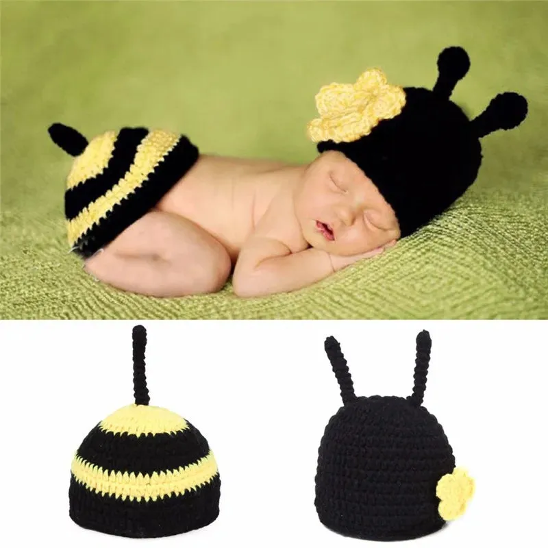 Newborn Photography Props Crochet Animals Outfit, Baby Photo Accessories Girl Boy Knitted Outfit