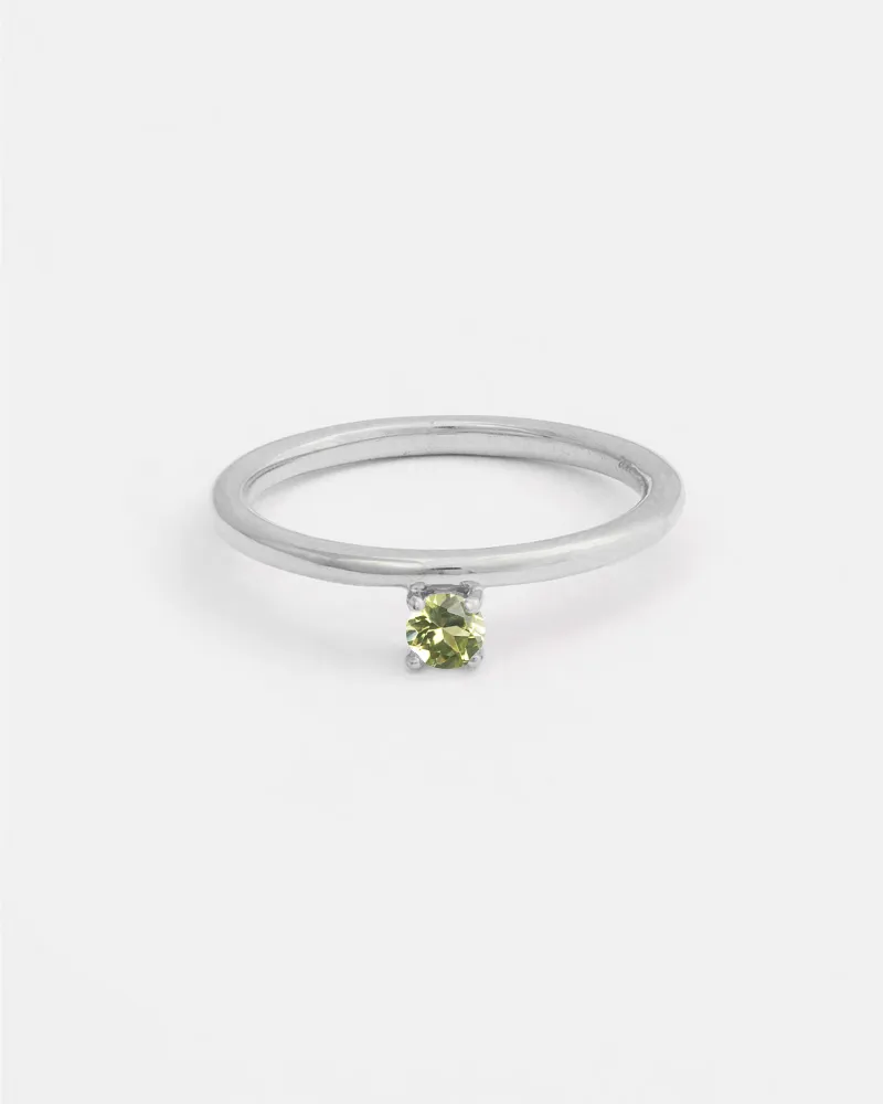 Novella Solitaire Ring in Silver with Ethical Birthstone