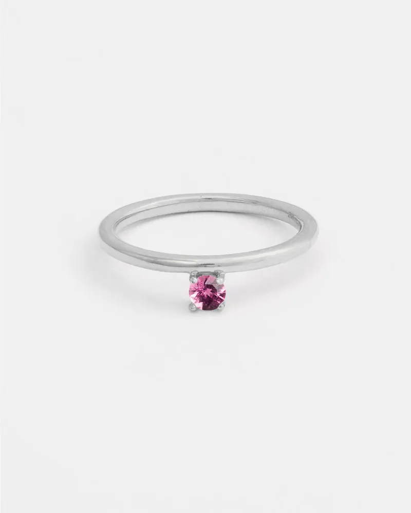 Novella Solitaire Ring in Silver with Ethical Birthstone