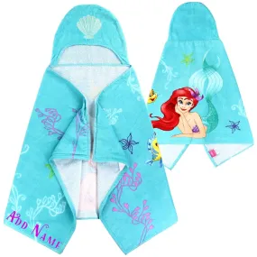 Personalized Embroidered Hooded Towel - Little Mermaid