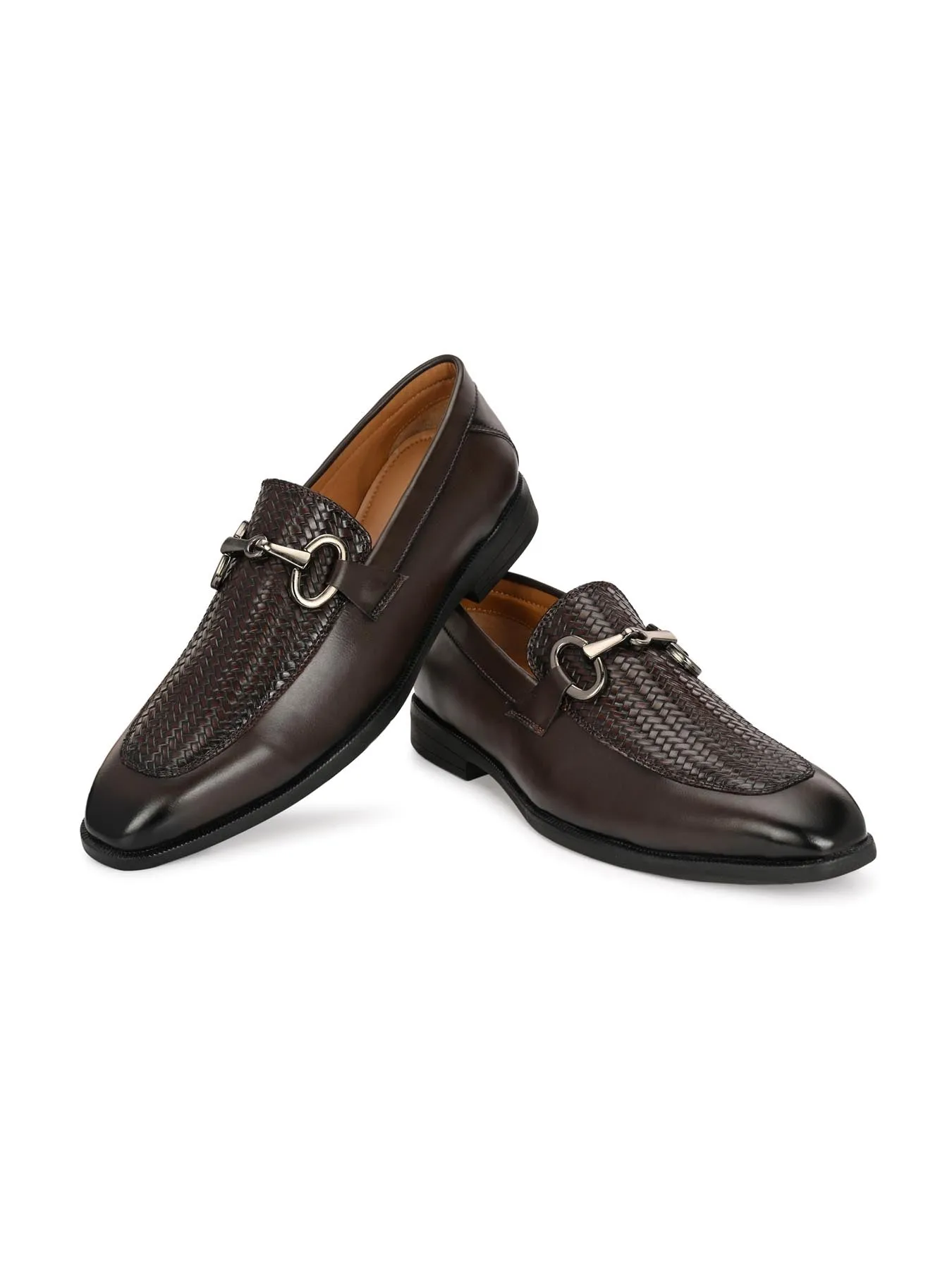 Premium Branded Horsebit Formal Synthetic Loafer With Tpr Sole And Heel Support