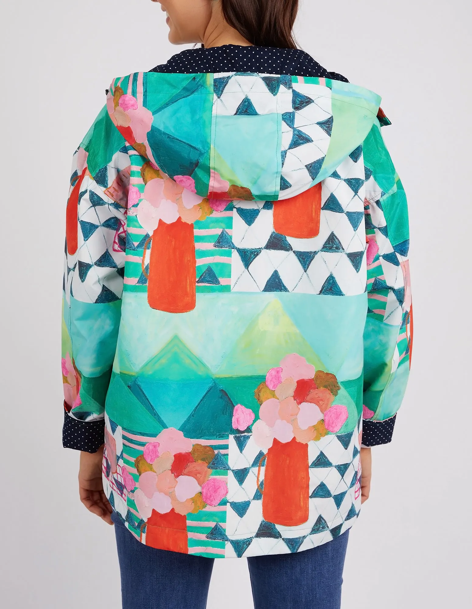 Private Universe Raincoat All Over Green Print