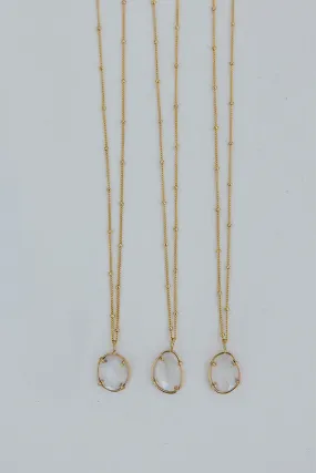 Prong Set Rose Cut Moonstone Necklace