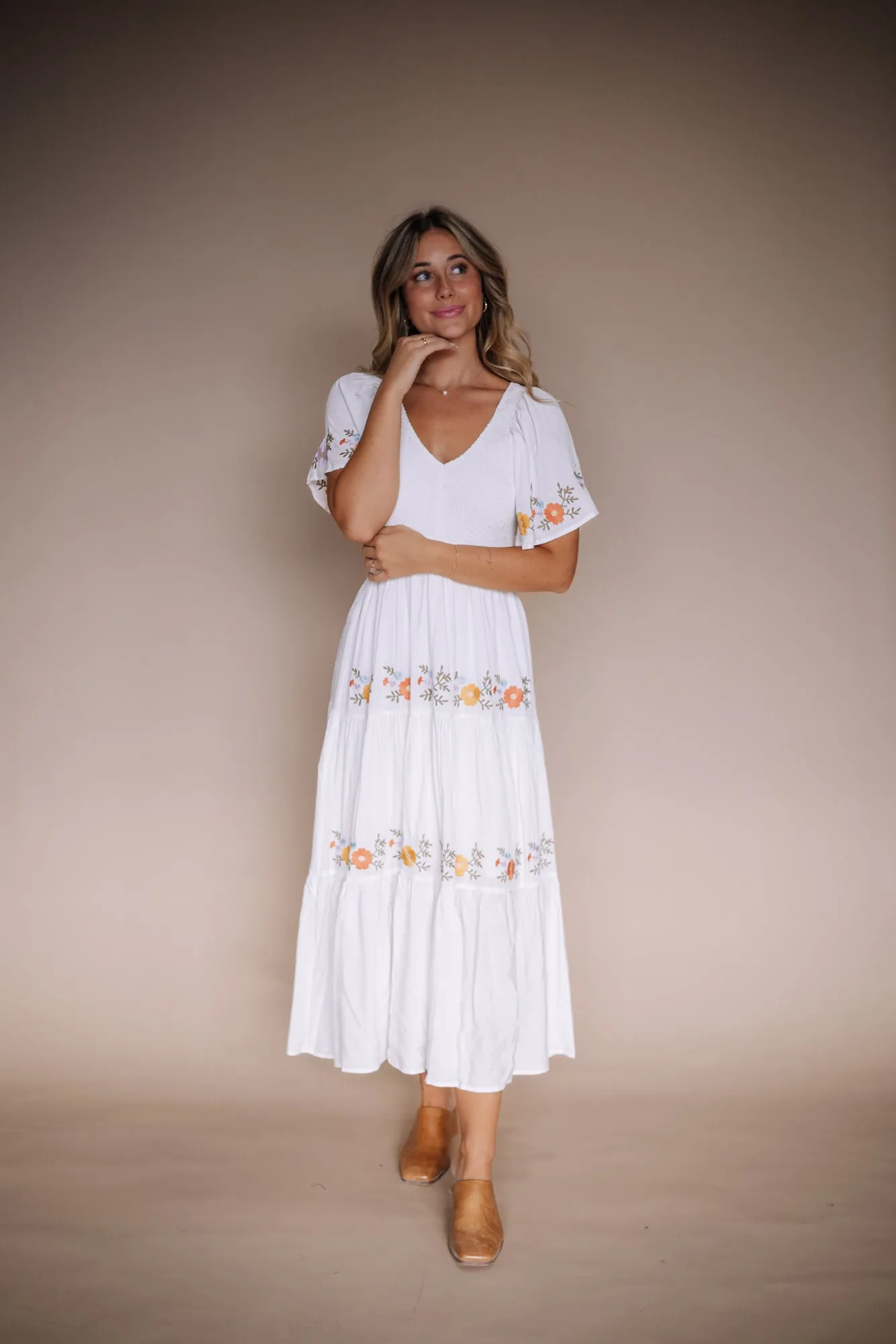 Sicily Embroidered Midi Dress - Coming Soon