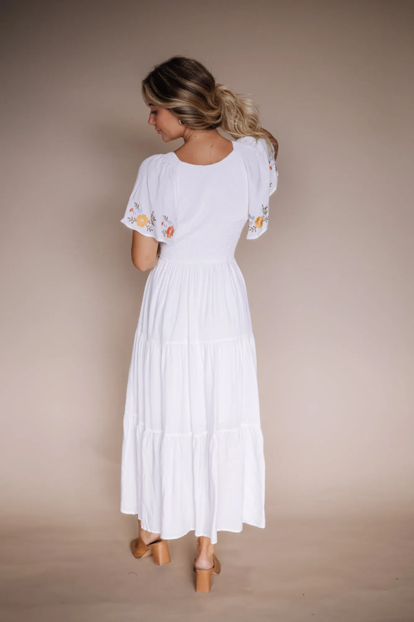 Sicily Embroidered Midi Dress - Coming Soon