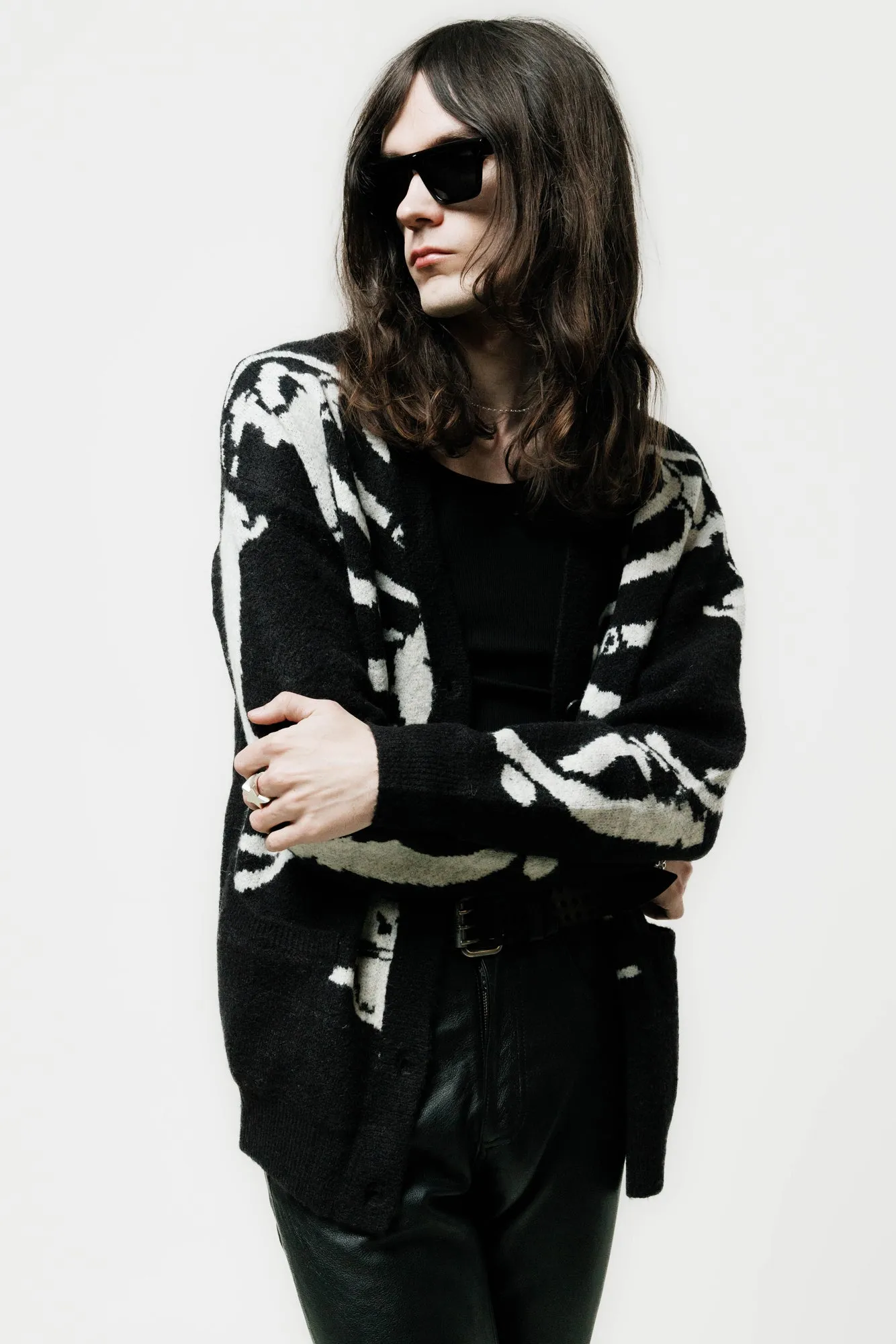 Skeleton Knit Cardigan | Black