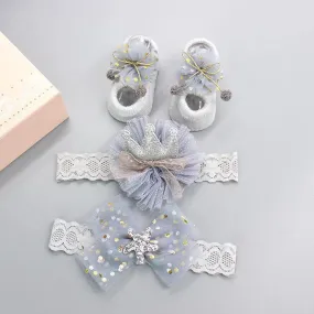 Sparkly Grey Gift Set For Your Baby Girl – 3 Pieces