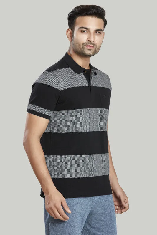 Stripe Jacquard Polo