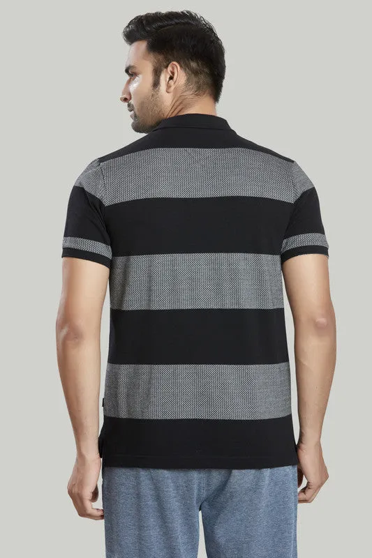 Stripe Jacquard Polo