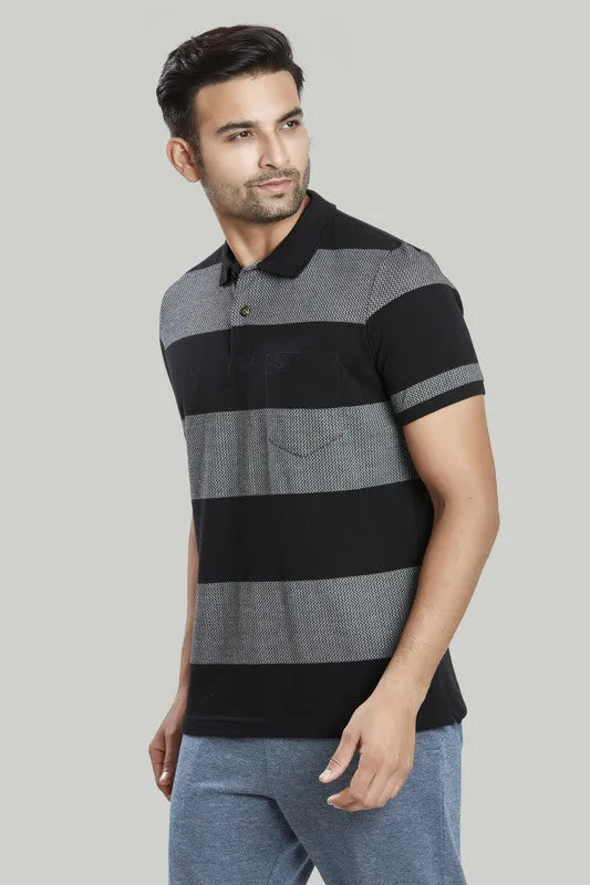 Stripe Jacquard Polo