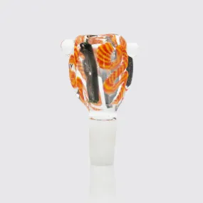 Swirly Square Glass Cone - Orange (14mm)