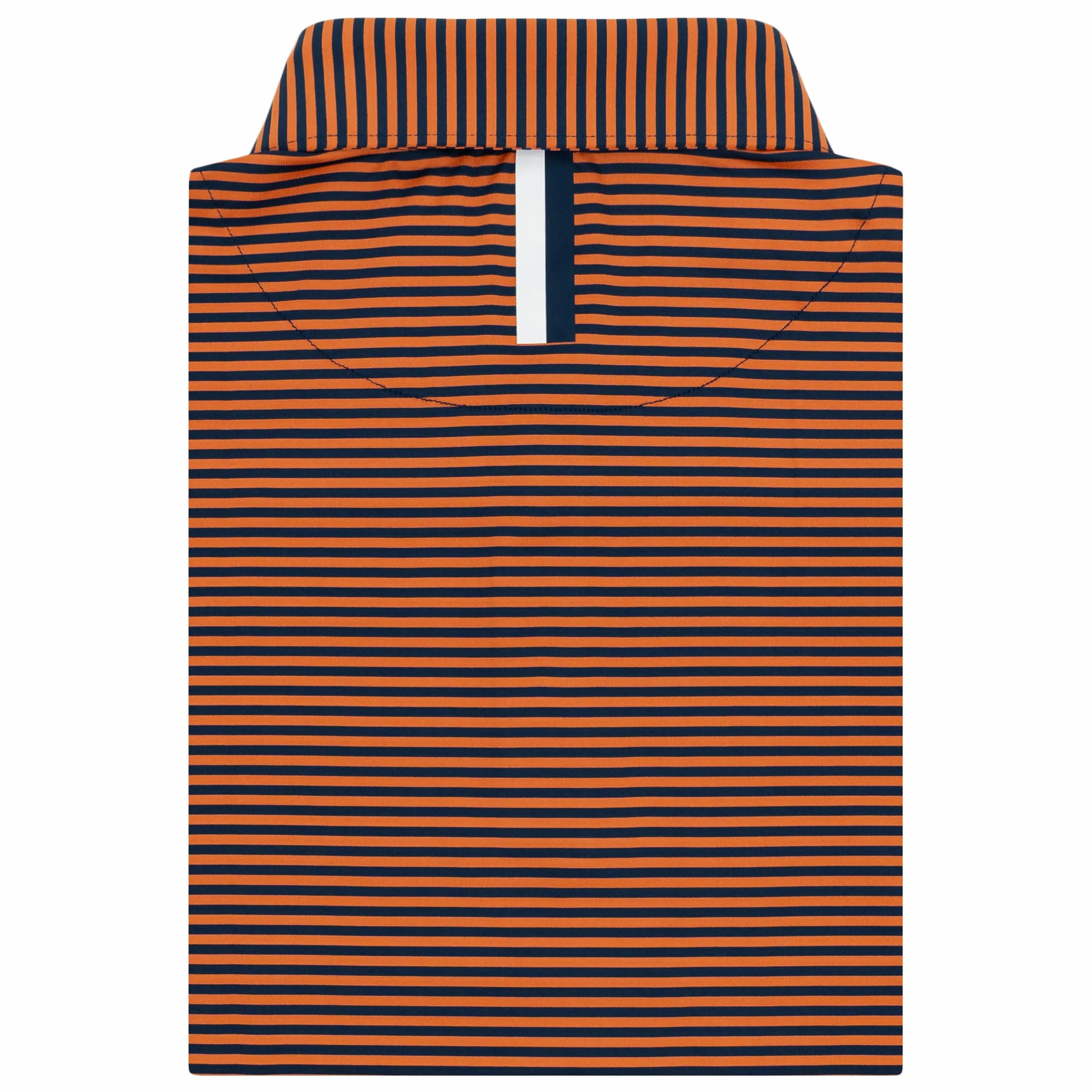 The Birdie Stripe | Performance Polo | The Birdie Stripe - Rust Orange/Fleet Navy