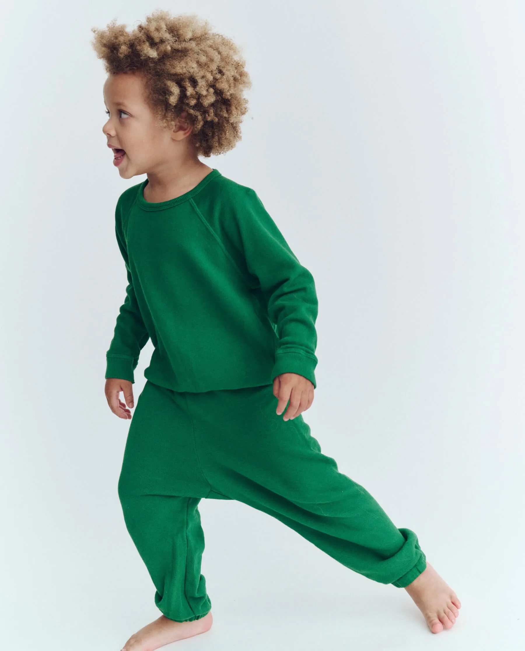 The Little Stadium Sweatpant. Solid -- Holly Leaf