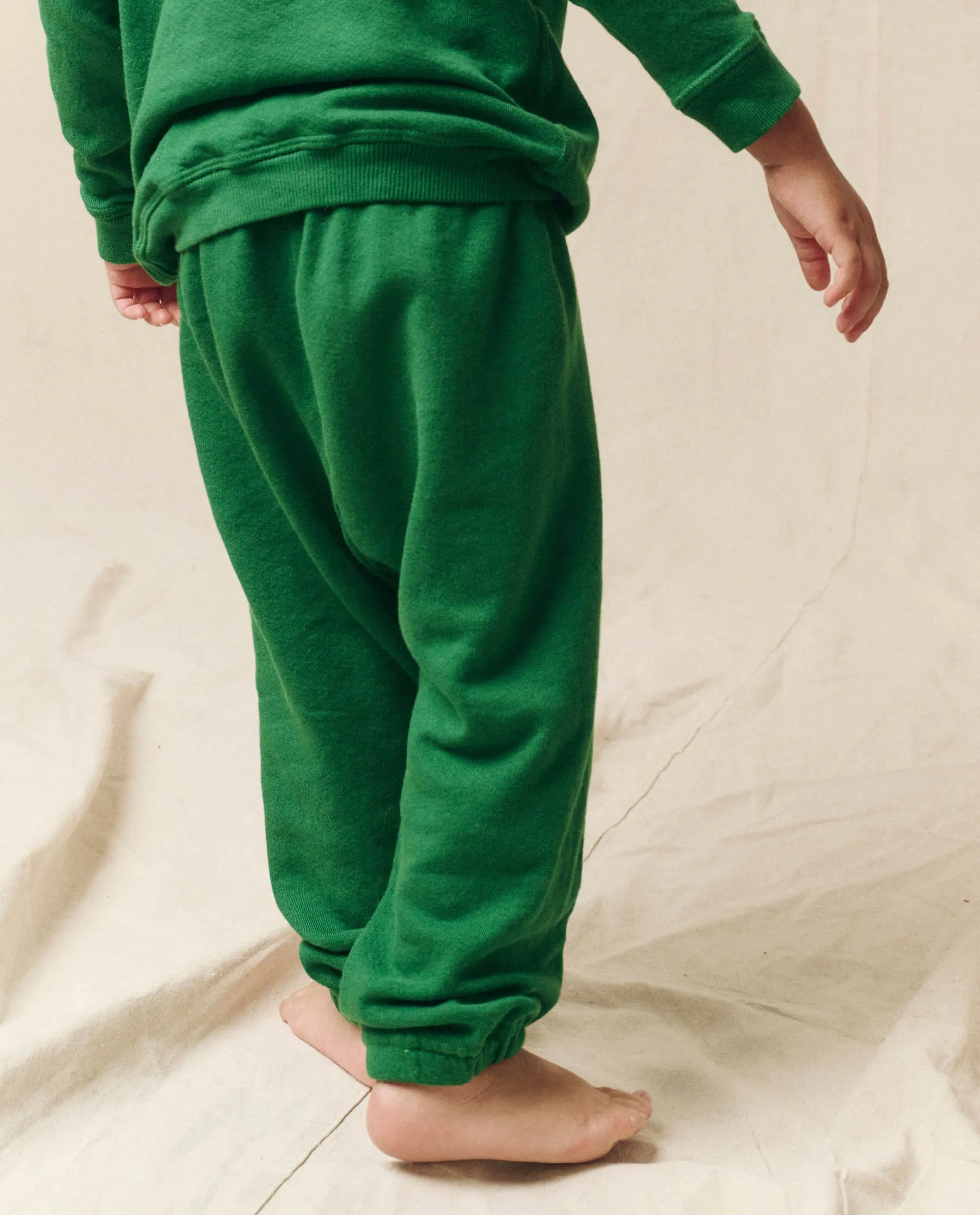 The Little Stadium Sweatpant. Solid -- Holly Leaf