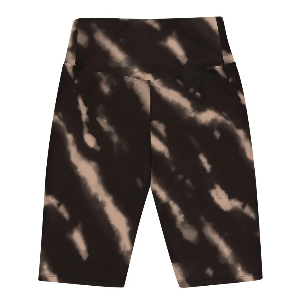 Tie Dye Biker Shorts- Tan