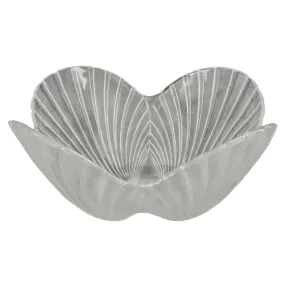 Vintage 80s Scallop Shell Serving Bowl with Frosted Glass