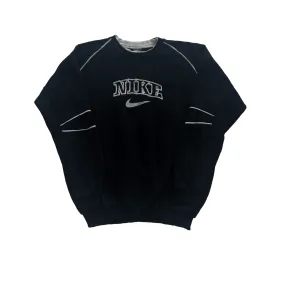 Vintage 90s Black Nike Spell-Out Sweatshirt - Extra Large (Recommended Size - Large)