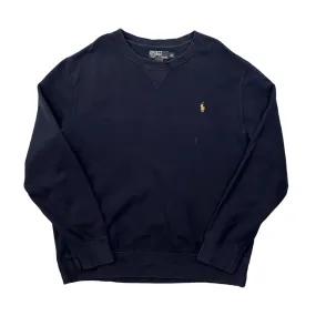 Vintage 90s Navy Blue Polo Ralph Lauren Sweatshirt - Extra Large