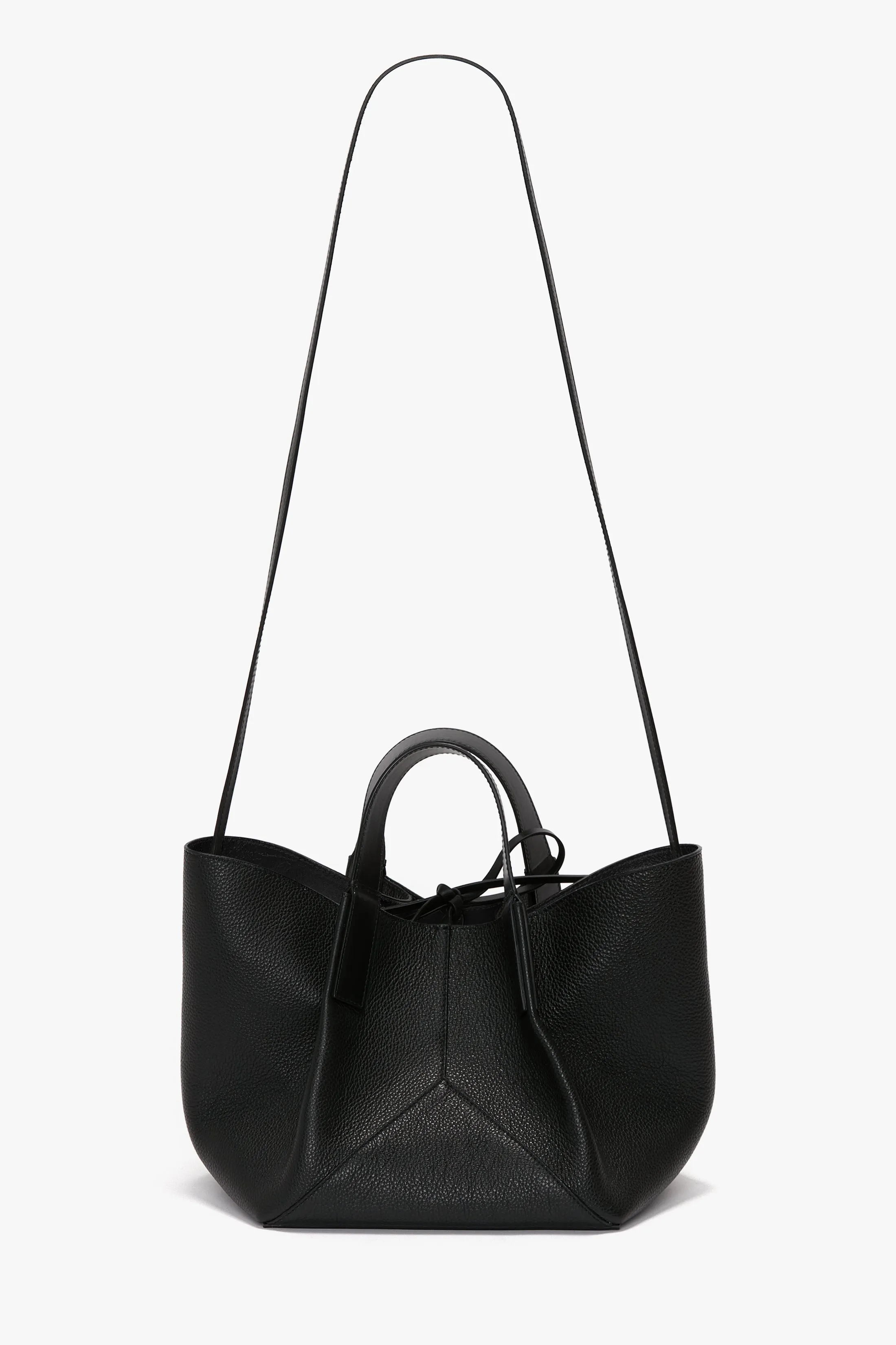 W11 Mini Tote Bag In Black Leather